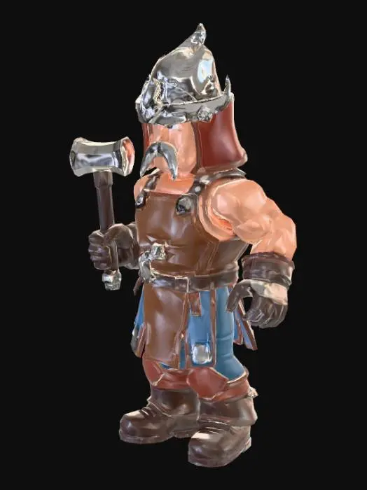 3D model for A Roblox Blacksmith holding a mighty hammer