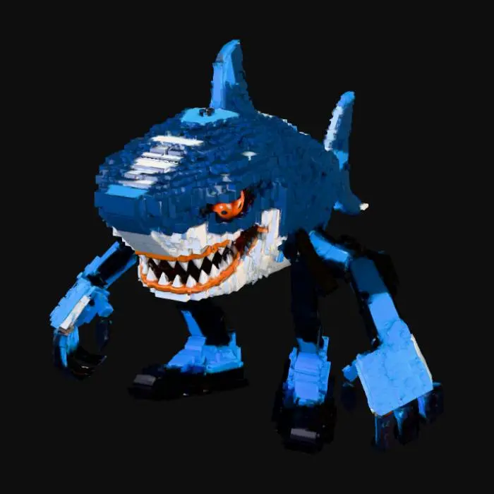 3D model for Horror Tralalero Tralala but make it look like a lego version