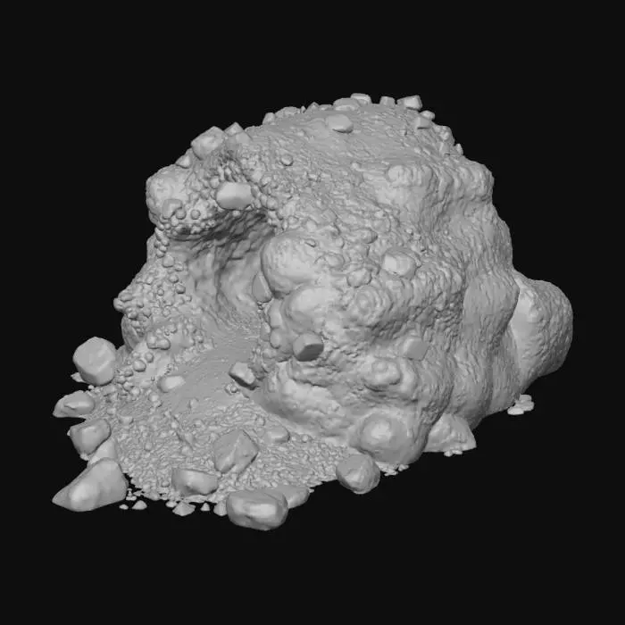 3D model for mining node with some chunks of gold sticking out