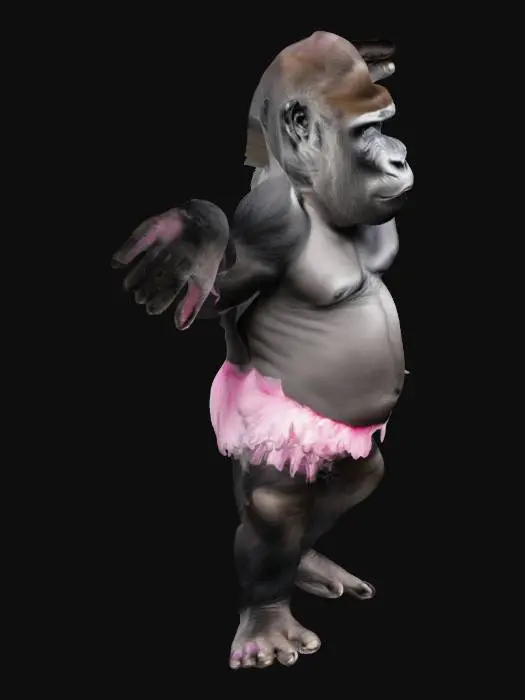 3D model for a gorilla wearing a pink tutu
