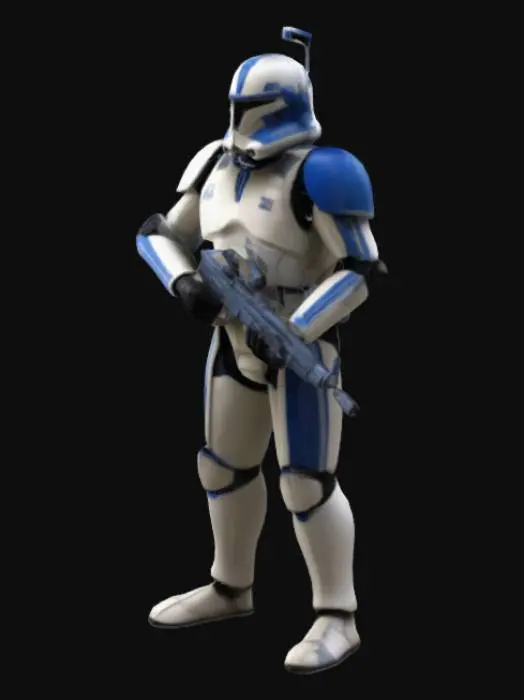 3D model for Make me a model of a realistic Captain Rex in his clone trooper amor from Star Wars