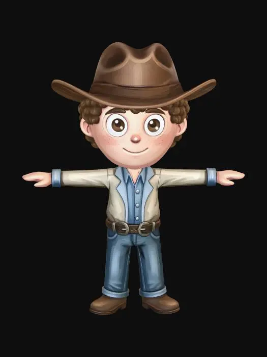 3D model for Wide-Eyed Little Cowboy