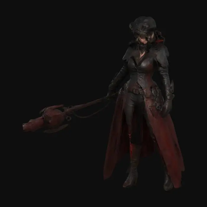 3D model for female steampunk bloodborne style 3d character