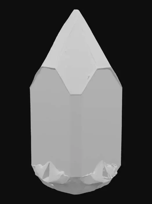 3D model for A radiant rainbow crystal with sharp facets, iridescent surface reflecting prismatic colors, semi-transparent with internal glow, realistic refraction and caustics, placed on a dark neutral surface, studio lighting, photorealistic, close-up focus for texture detail , #PBR#