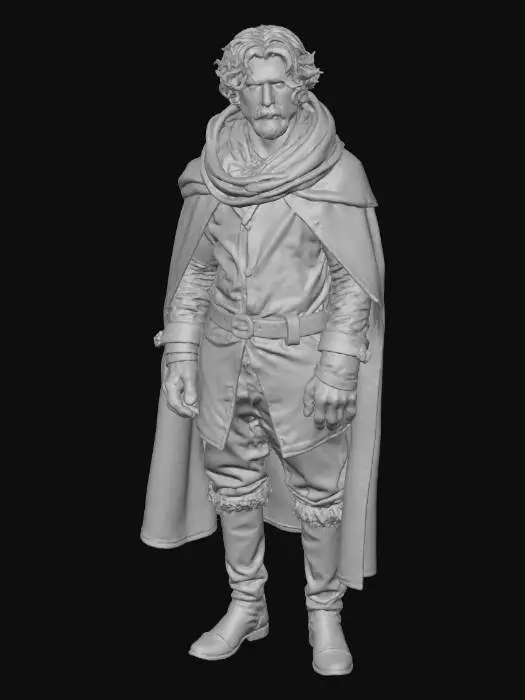 3D model for male; stowaway; 16th century; brown hair; disheveled