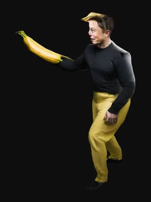 3D model for Elon musk with a banana