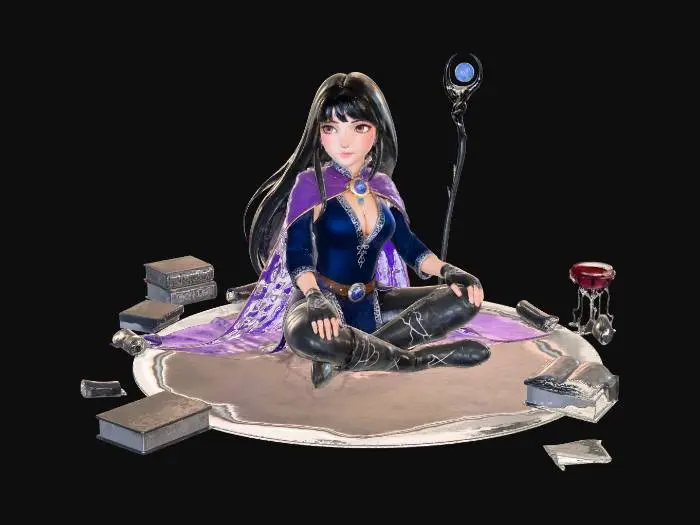 3D model for Mystic Magician in Enchanted Library