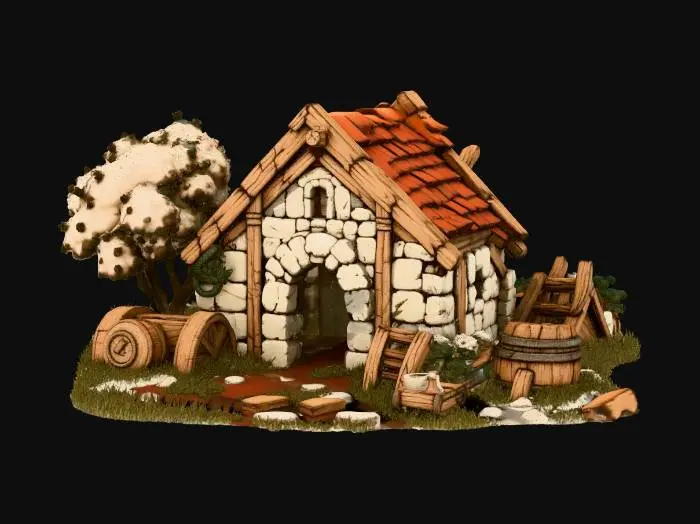 3D model for The Rustic Stone Cottage
