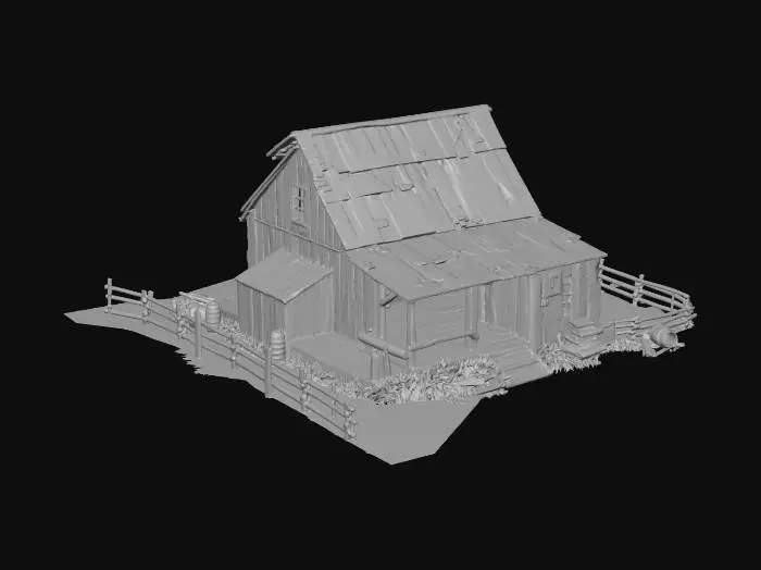 3D model for Old Tin Cottage on the Hill