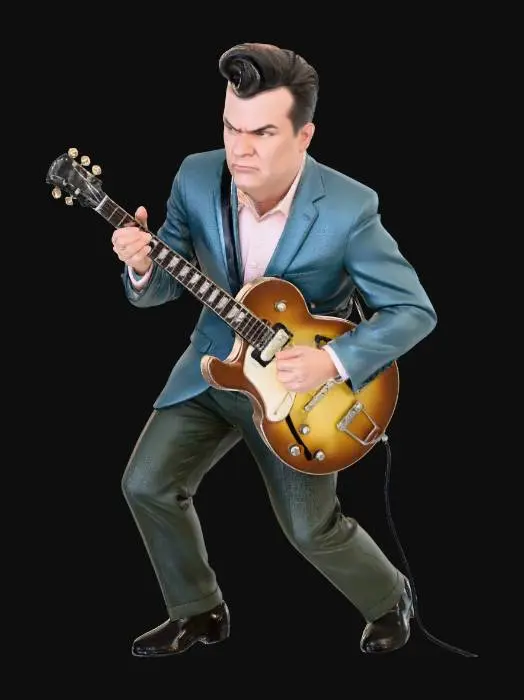 3D model for Guitarist in a blue suit