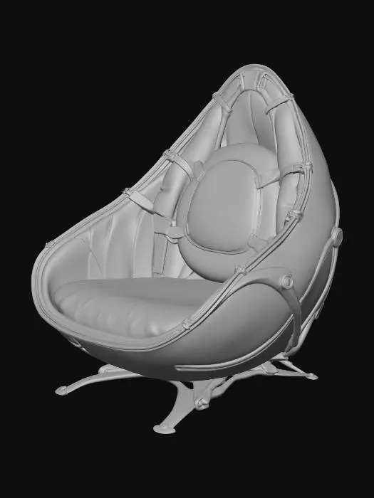 3D model for Gilded Azure Egg Chair