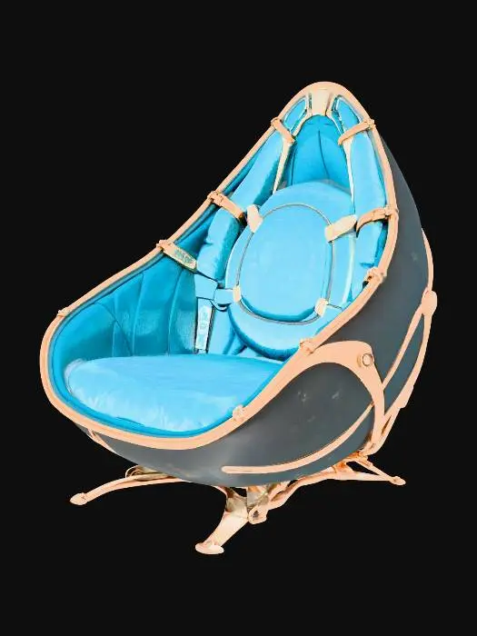 3D model for Gilded Azure Egg Chair
