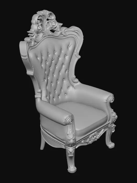 3D model for Baroque Pink Velvet Throne