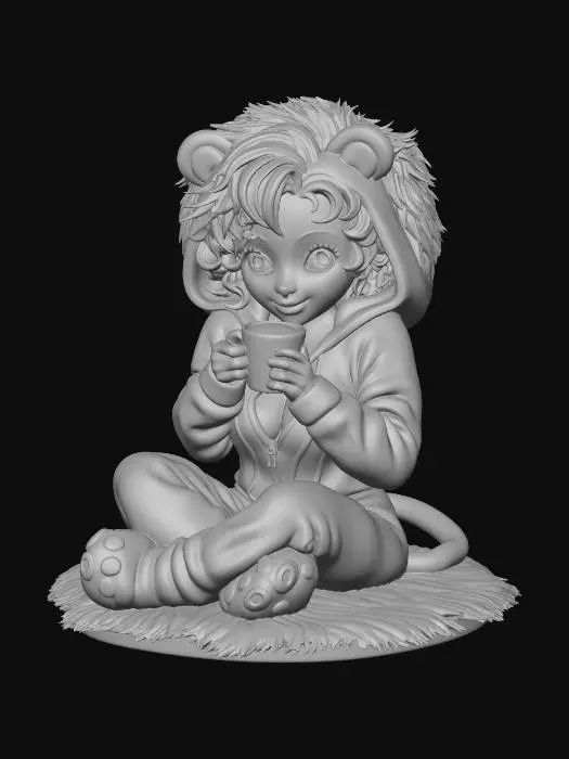 3D model for Cozy Bear by the Fireplace