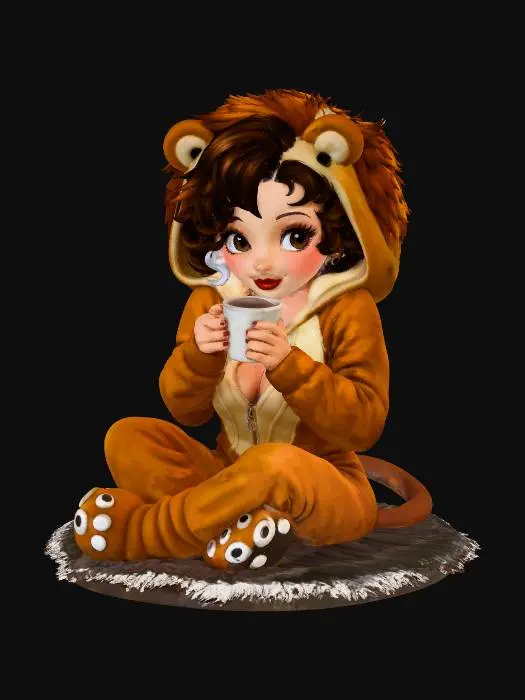 3D model for Cozy Bear by the Fireplace