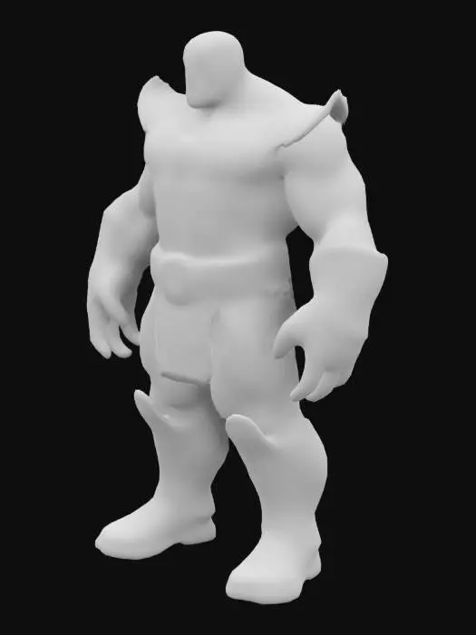 3D model for humanoid thanos, muscles, big arms muscles, armour, big open hands, marks and scratches on the armo unreal engine 5, highest quality, highest resolution, insane detailed, character design, z-brush, v-ray

