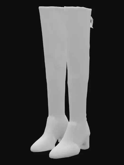 3D model for Black Suede Over-the-Knee Boots