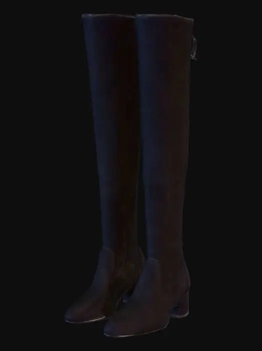 3D model for Black Suede Over-the-Knee Boots