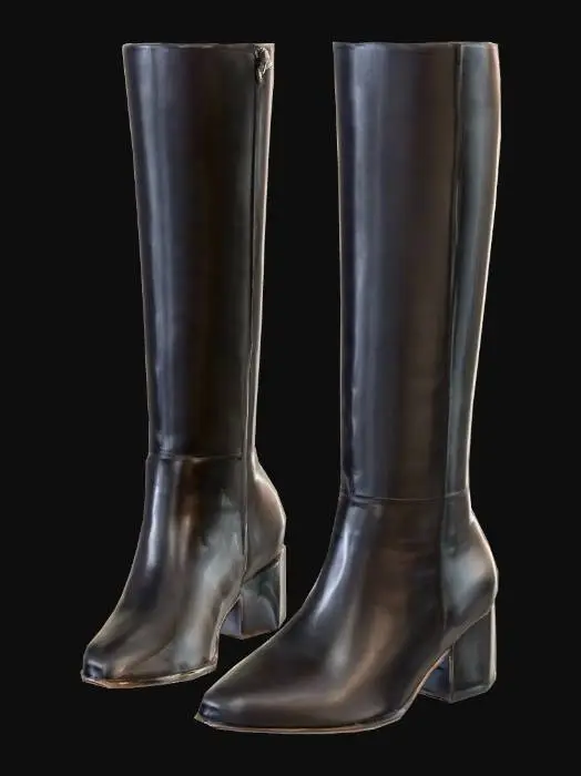 3D model for Black Knee-High Boots