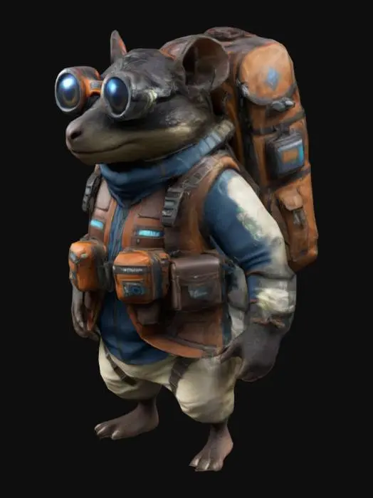 3D model for mole,goggles,nerd, monster hunter, hi-tech tribal,cool ,height sort
,gear,gadget,hi-tech backpack
, engineer