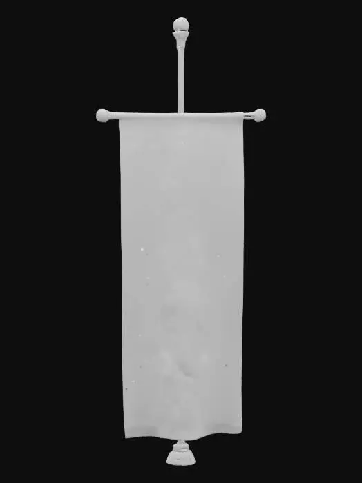 3D model for A tall 11th Centaury Red English flag with the 3 English lion livery in the middle coming down vertically 