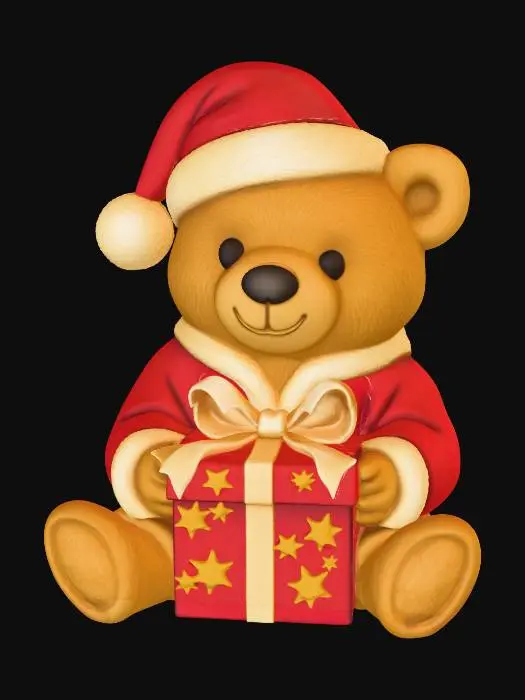 3D model for cute christmas bear with a xmas present #Christmas2025#,