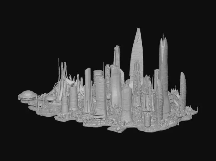 3D model for Make a cityscape based on the photo