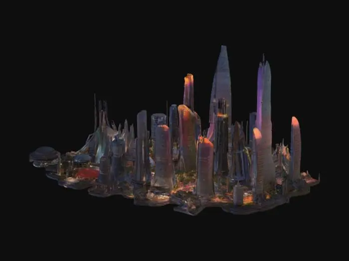 3D model for Make a cityscape based on the photo