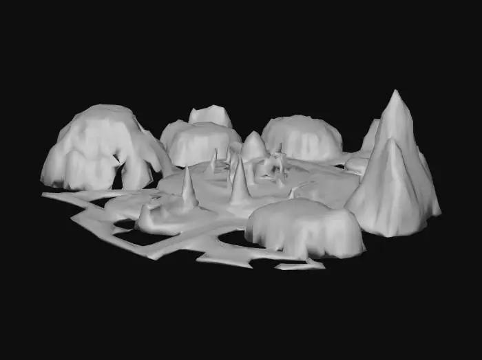 3D model for small sci fantasy open woorld game map