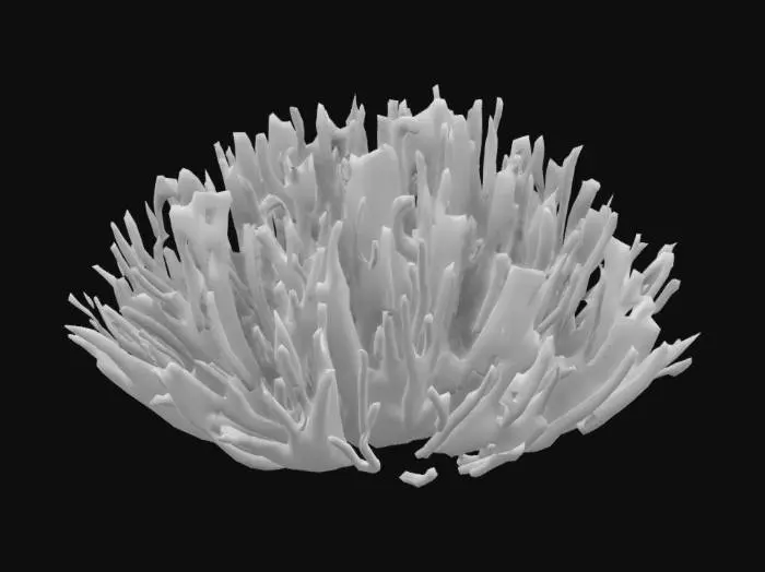 3D model for lowpoly, solid, dead bush