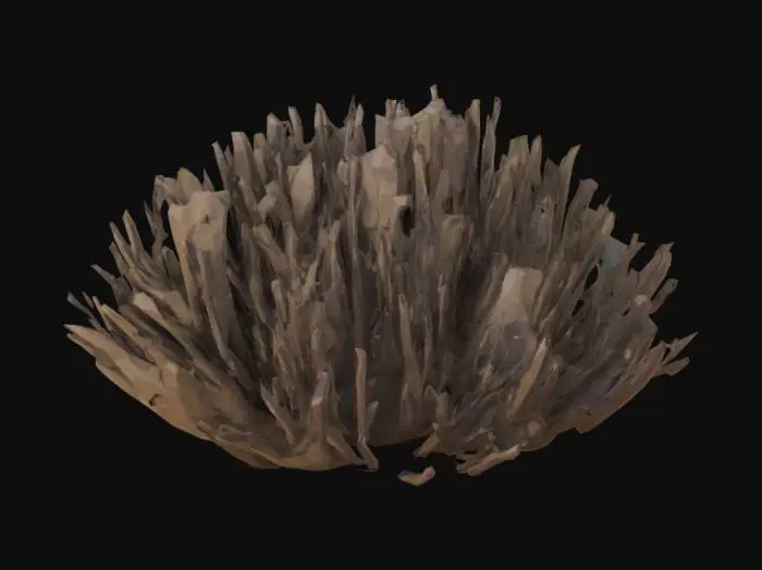3D model for lowpoly, solid, dead bush
