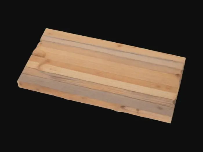3D model for old weathered wooden board approximately 250mm x 500mm with lightly raised surface grain and a flat back, blank for 3d printing
