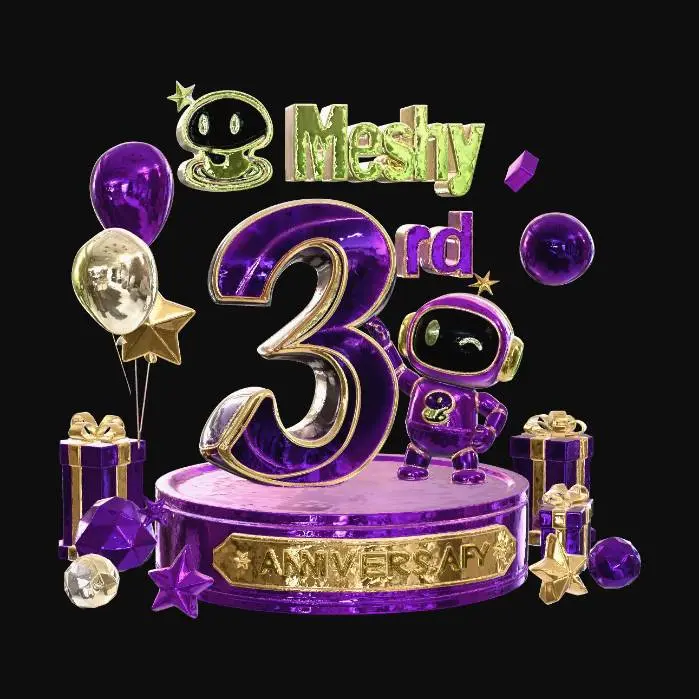 Meshy 3rd Anniversary — Meshy AI 3D model