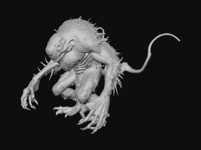 3D model for infected mutated creature scary terrifying monster flying eyeball alien creature