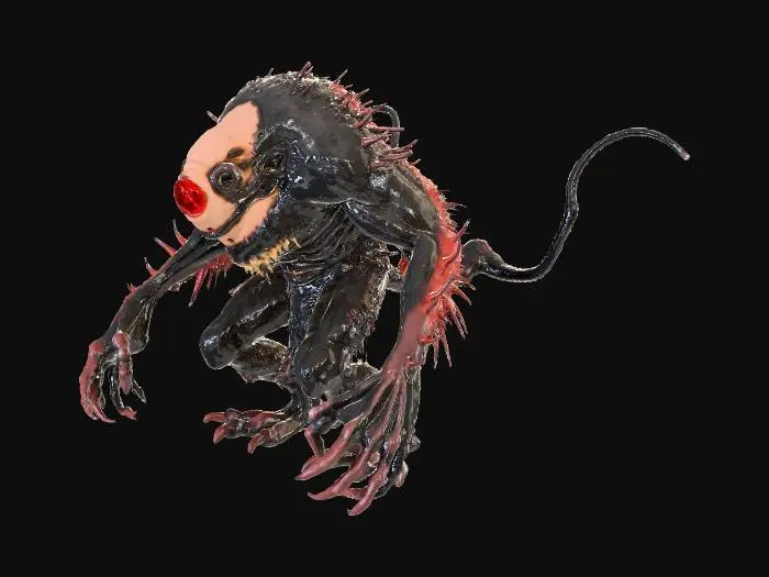 3D model for infected mutated creature scary terrifying monster flying eyeball alien creature