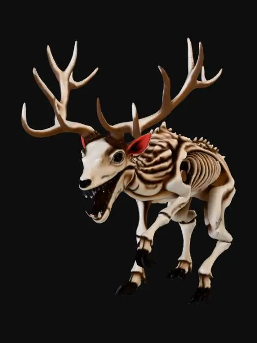 3D model for infected mutated creature scary terrifying monster version of a deer