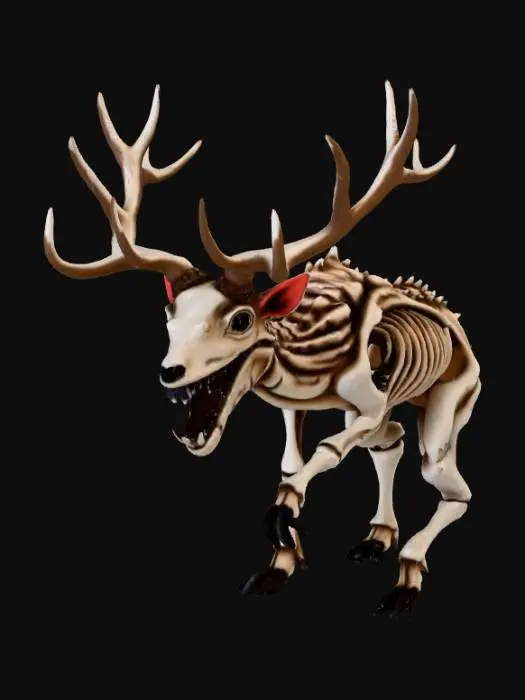3D model for infected mutated creature scary terrifying monster version of a deer
