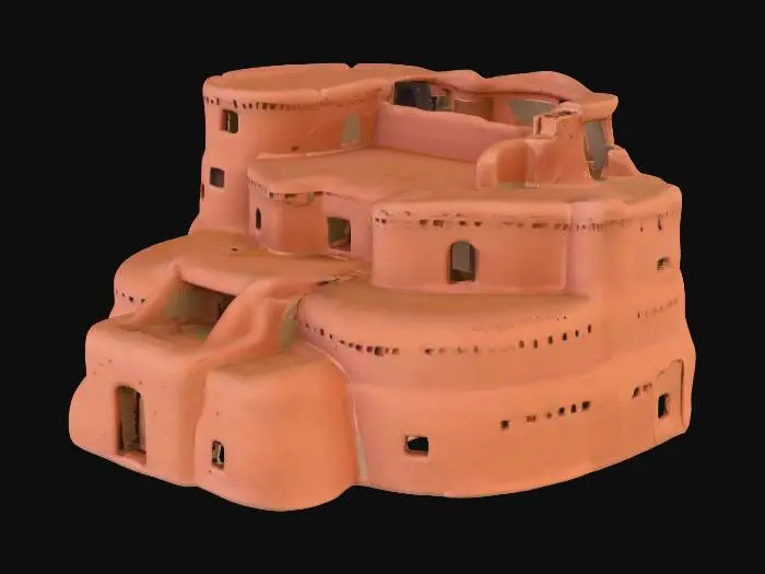 3D model for #clay#, native american castle, Wetherill Mesa, adobe