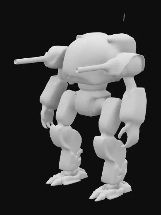 3D model for retrofuturistic attack mech, dieselpunk, sci-fi, Highly Detailed