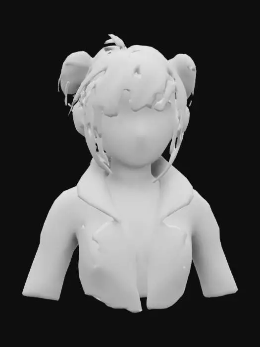 3D model for cyberpunk, #women#, hypersexy, wearing techwear jacket, feature on artstation, highly detailed, correct proportions, three eyes