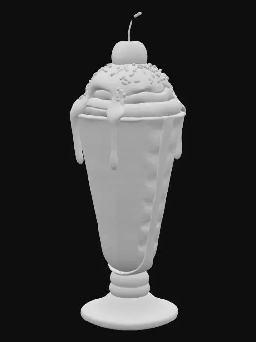3D model for Magical, fantasy rainbow parfait with rainbow sprinkles and a cherry on top. Cellshaded.