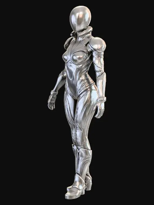 3D model for sci-fi costume that looks like it is from a 1970s sci-fi movie, defined edges, Sci-Fi, 
Highly Detailed