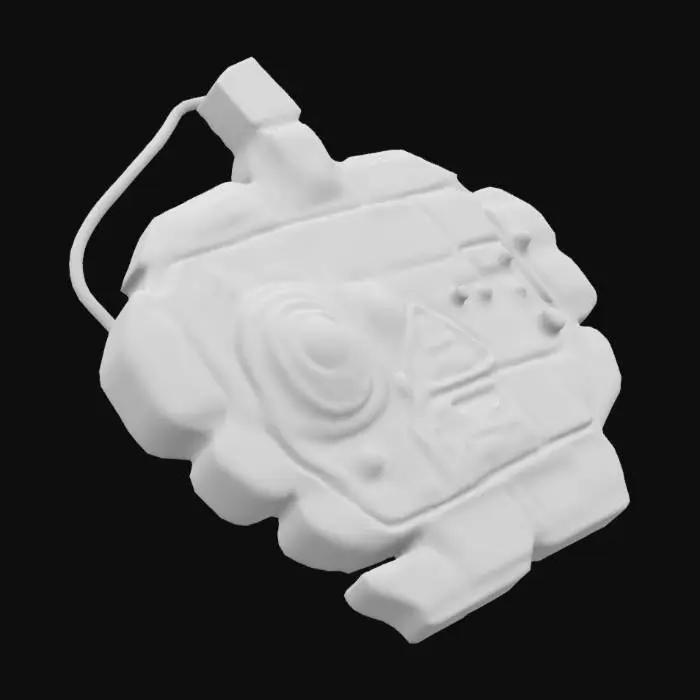 3D model for A control panel for a mech with a big red self destruct button in the middle, Sci-Fi, Game Assets, Highly Detailed