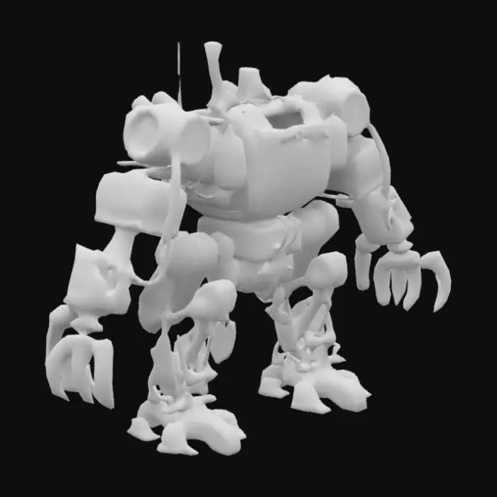 3D model for Giant mining mech using 1940s technology, Sci-Fi, Highly Detailed