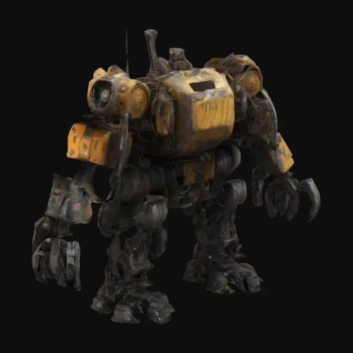3D model for Giant mining mech using 1940s technology, Sci-Fi, Highly Detailed