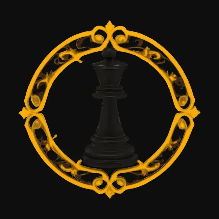3D model for #emblem#, round emblem with chess pawn