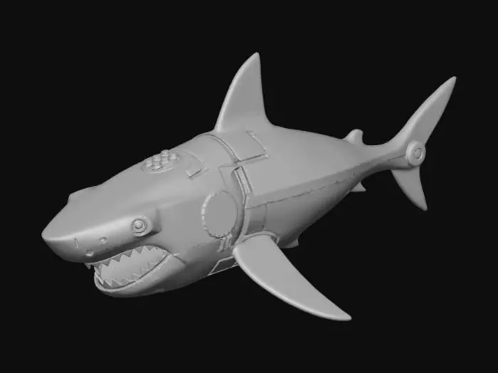 3D model for Cybernetic Great white shark