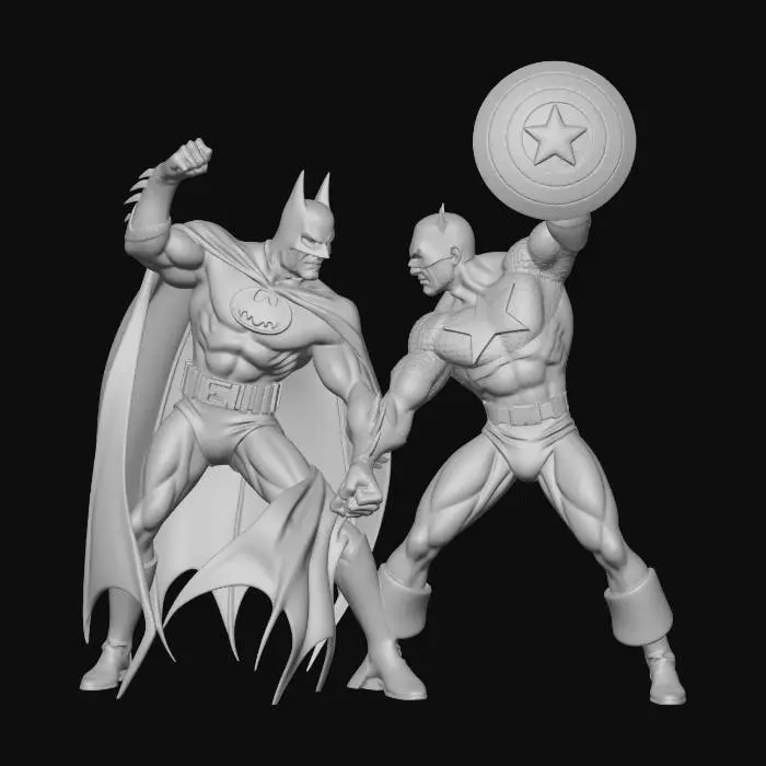 3D model for Worlds Collide: Batman vs Captain America