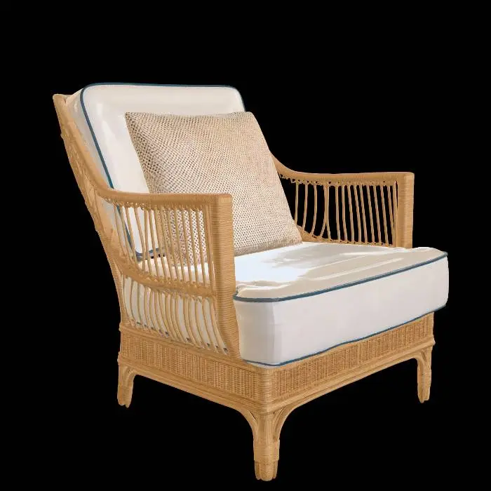 3D model for Rattan Lounge Chair with Cushions