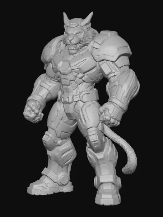 3D model for Cyber Mecha Tiger